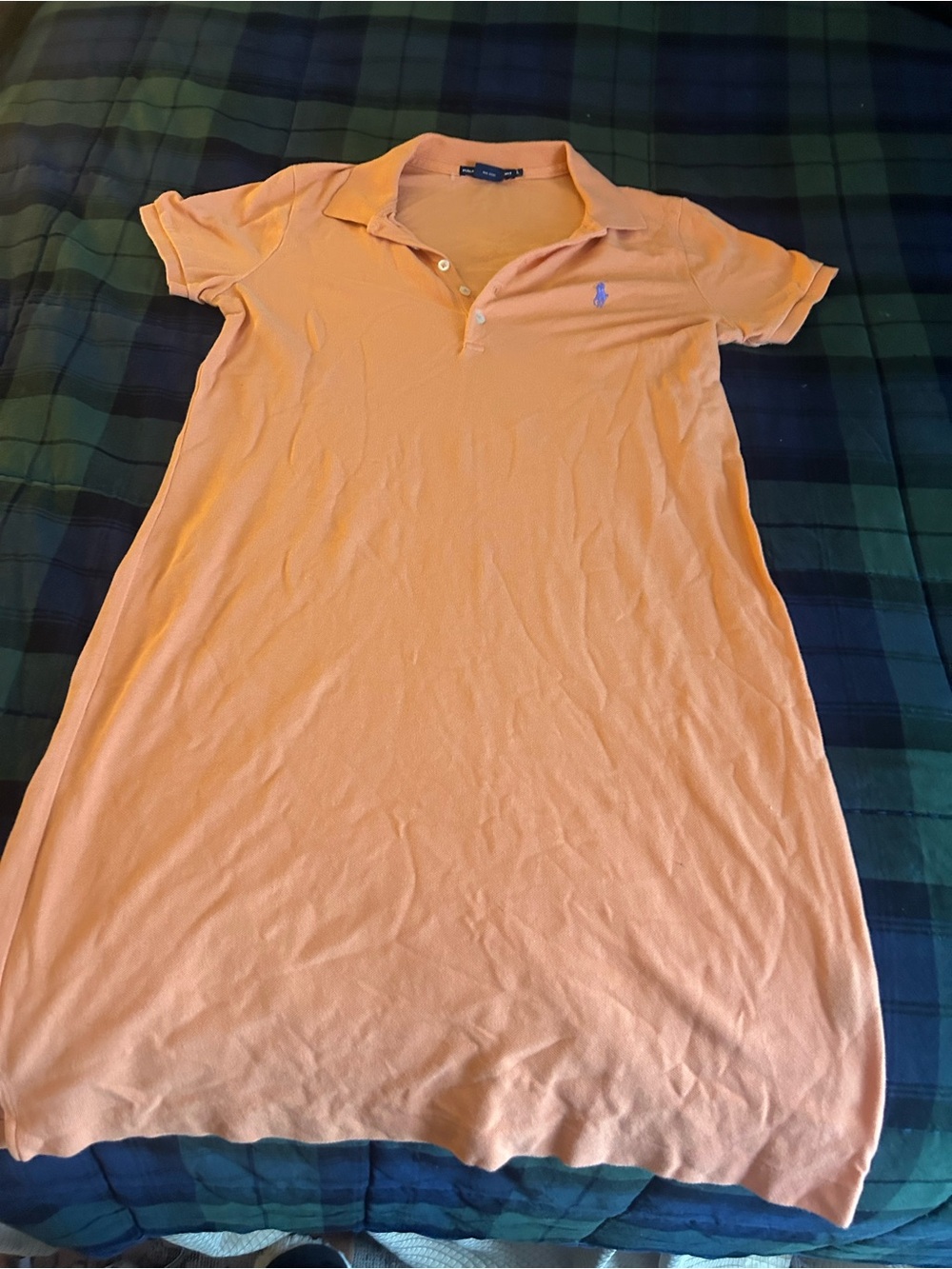 Ralph Lauren Peach Polo Shirt Dress with Embroidered Logo